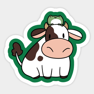 Cow and Frog Sticker